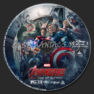 Avengers: Age Of Ultron (2D+3D) blu-ray label