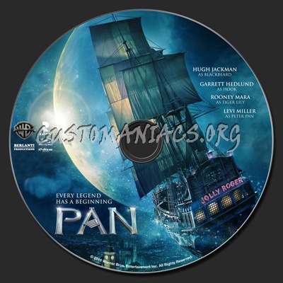 Pan (2015) 2D & 3D blu-ray label