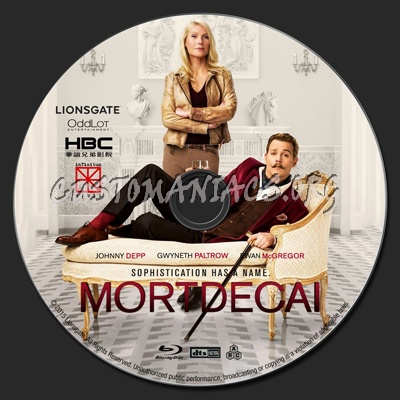 Mortdecai blu-ray label