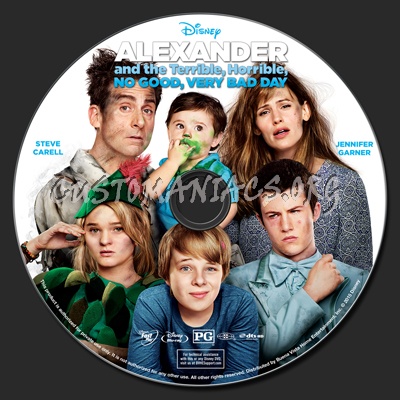 Alexander and the Terrible Horrible No Good Very Bad Day blu-ray label