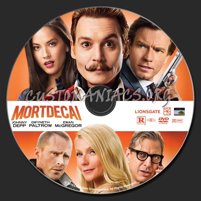 Mortdecai dvd label