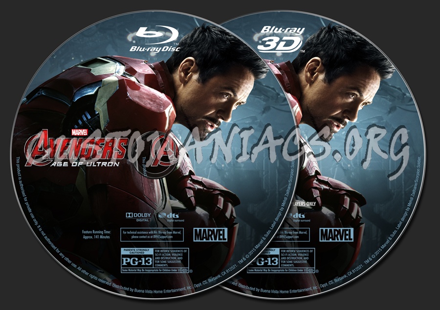 Avengers: Age of Ultron blu-ray label