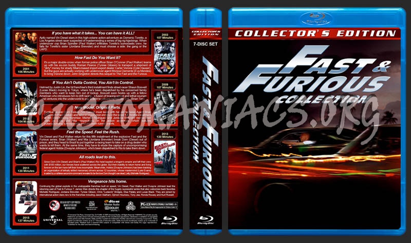 Fast & Furious Collection blu-ray cover