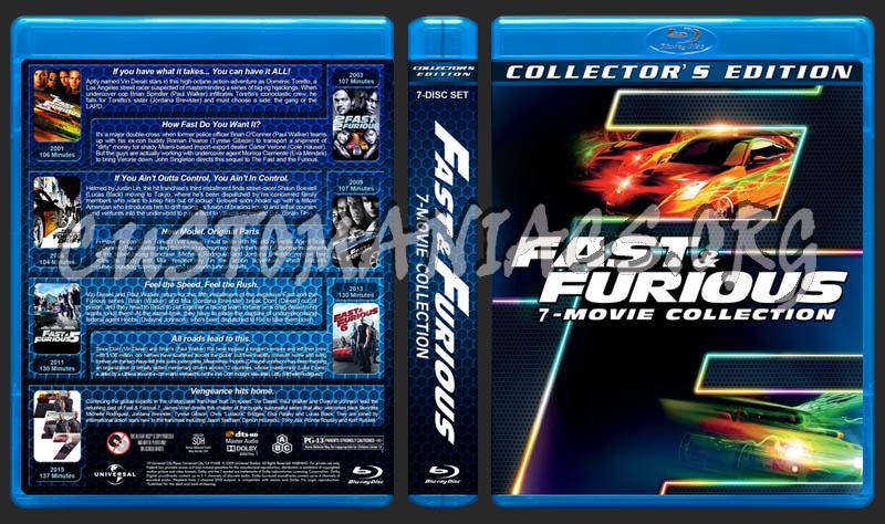 Fast & Furious 7-Movie Collection blu-ray cover