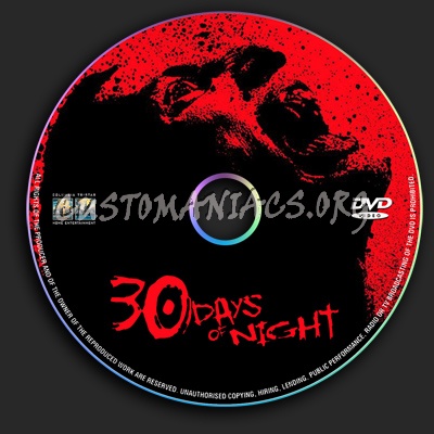 30 Days of Night dvd label