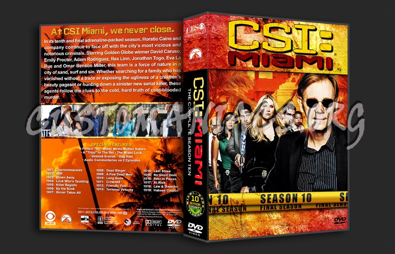 CSI: Miami - Seasons 1-10 (3370x2175) dvd cover