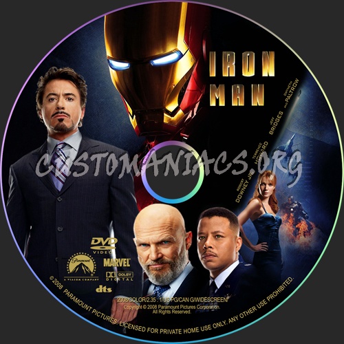 Iron Man dvd label