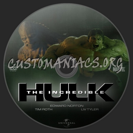 The Incredible Hulk dvd label