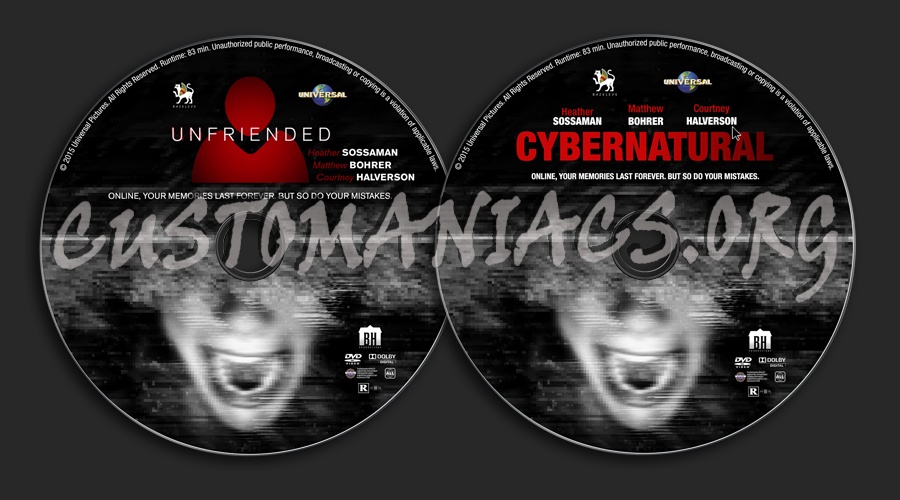 Unfriended (aka: Cybernatural) dvd label