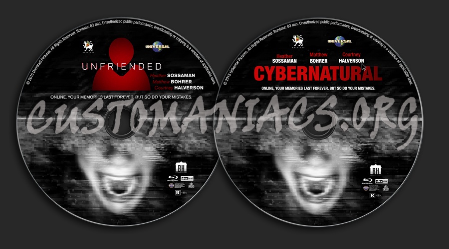 Unfriended (aka: Cybernatural) blu-ray label