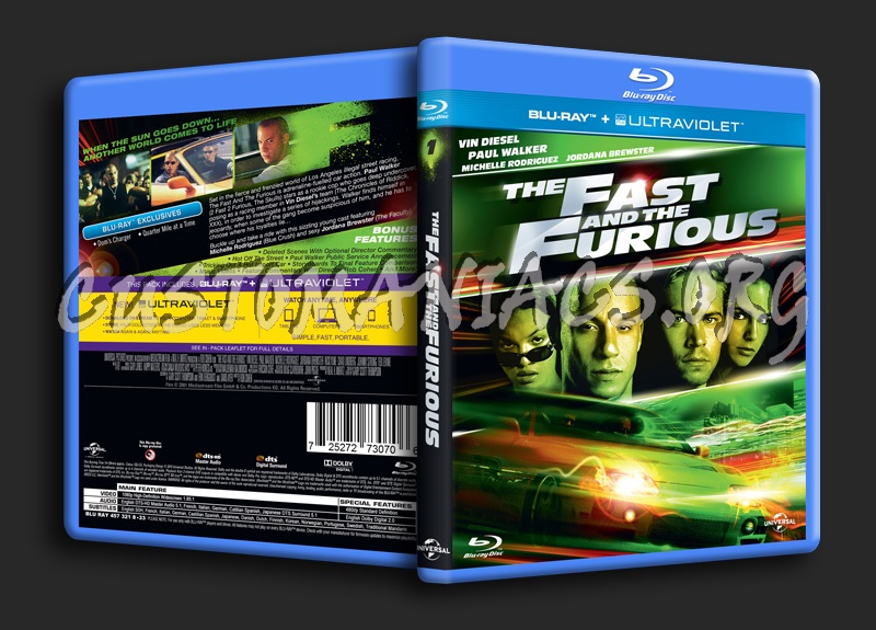 The Fast and the Furious blu-ray cover