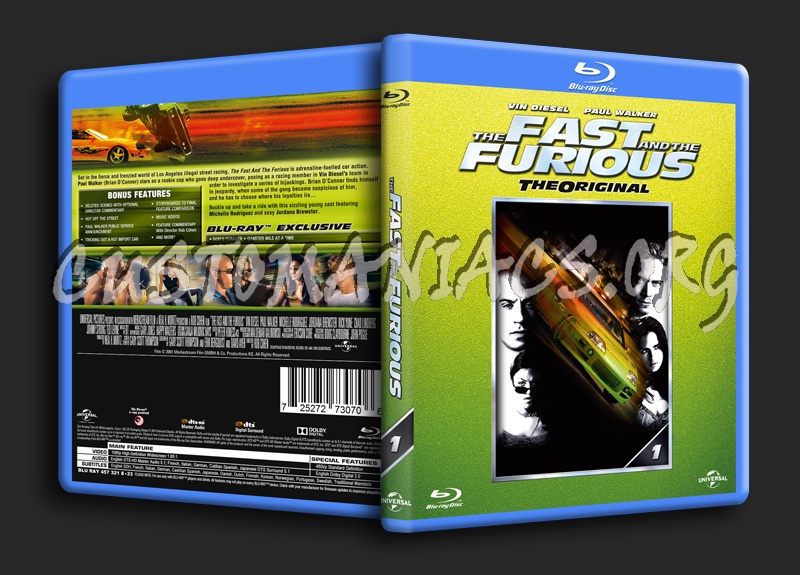 The Fast and the Furious blu-ray cover