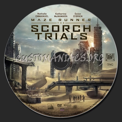 Maze Runner: The Scorch Trials dvd label