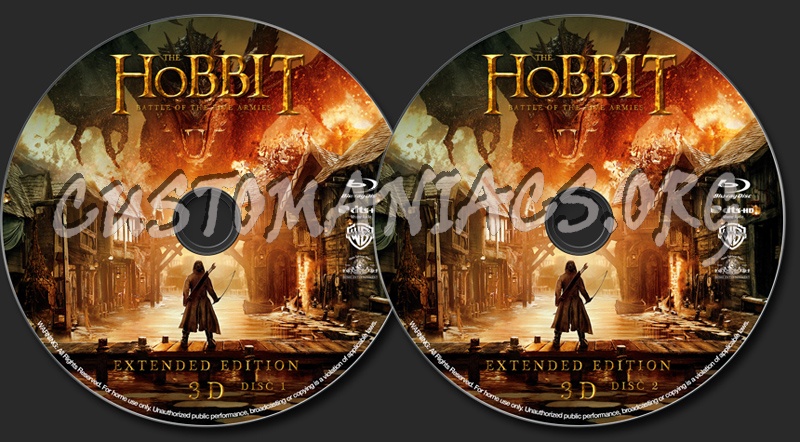 The Hobbit: Battle of the Five Armies EX (3D) blu-ray label