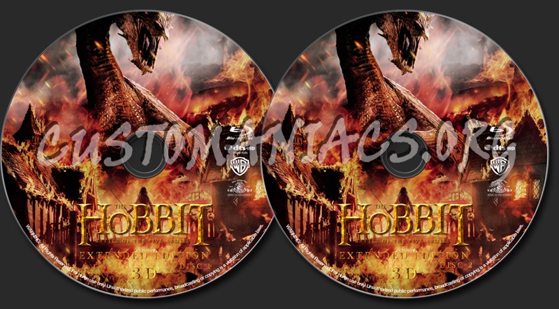 The Hobbit: Battle of the Five Armies EX (3D) blu-ray label