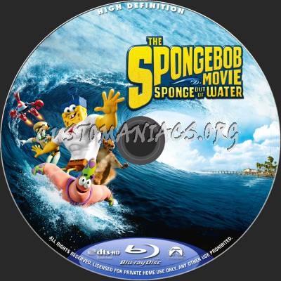 The Spongebob Movie - Sponge Out Of Water blu-ray label