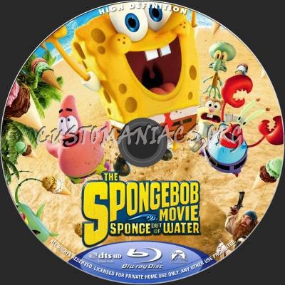 The Spongebob Movie - Sponge Out Of Water blu-ray label