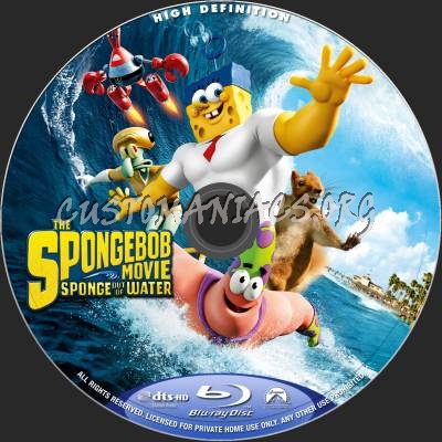 The Spongebob Movie - Sponge Out Of Water blu-ray label