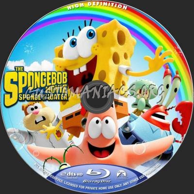 The Spongebob Movie - Sponge Out Of Water blu-ray label