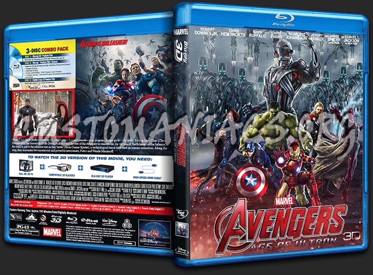 Avengers: Age Of Ultron 3D blu-ray cover