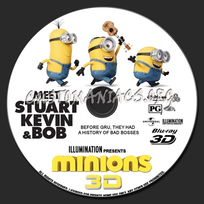 Minions (2D+3D) blu-ray label