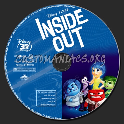 Inside Out (2D+3D) blu-ray label