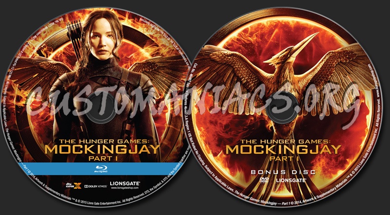 The Hunger Games Mockingjay Part 1 blu-ray label