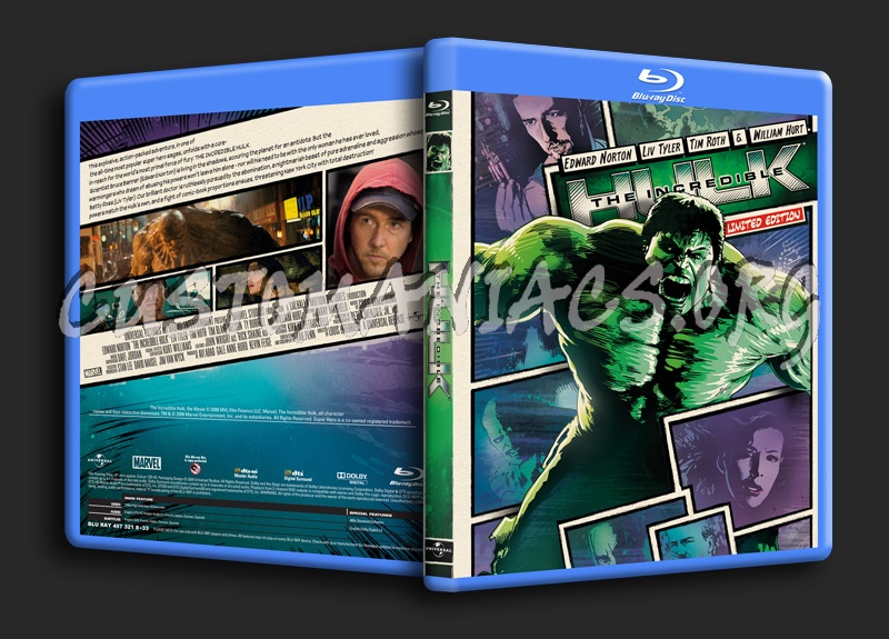 The Incredible Hulk blu-ray cover