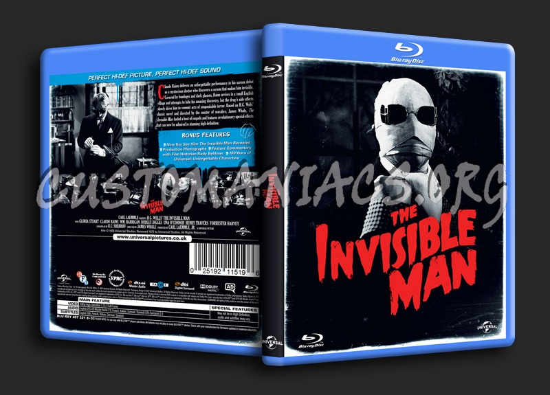 The Invisible Man (1933) blu-ray cover