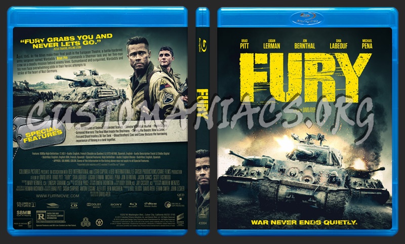 Fury blu-ray cover