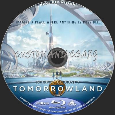 Tomorrowland (2D+3D) blu-ray label