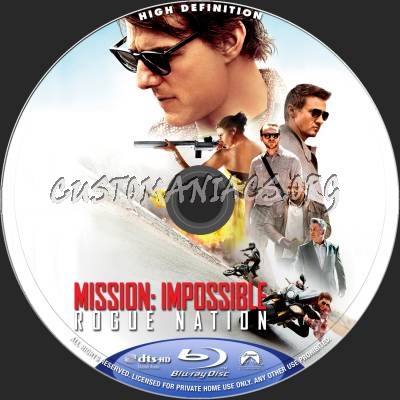 Mission Impossible: Rogue Nation blu-ray label