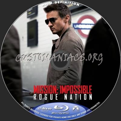 Mission Impossible: Rogue Nation blu-ray label