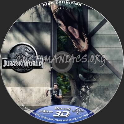 Jurassic World (2015) (2D+3D) blu-ray label