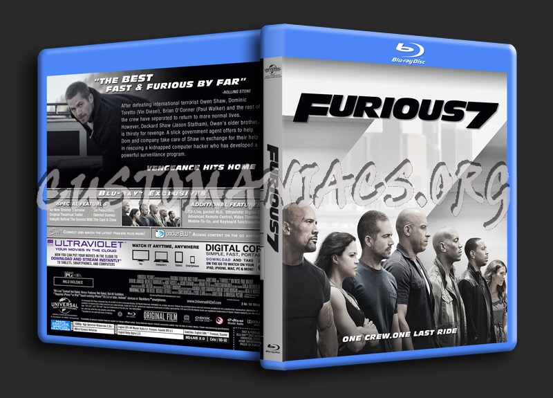 Furious 7 blu-ray cover