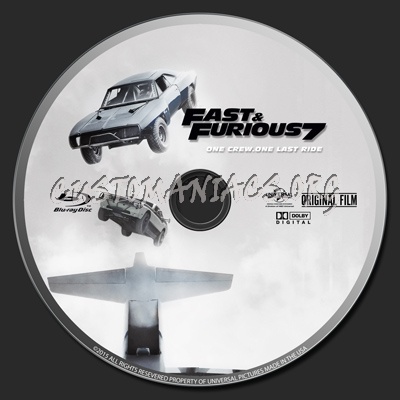 Fast & Furious 7 blu-ray label