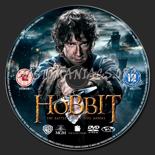 The Hobbit: The Battle of the Five Armies dvd label