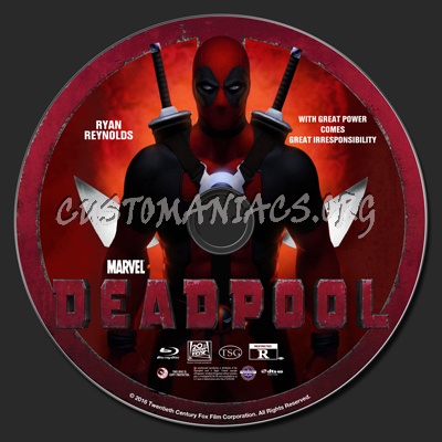 Deadpool blu-ray label