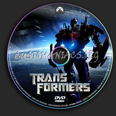 Transformers dvd label