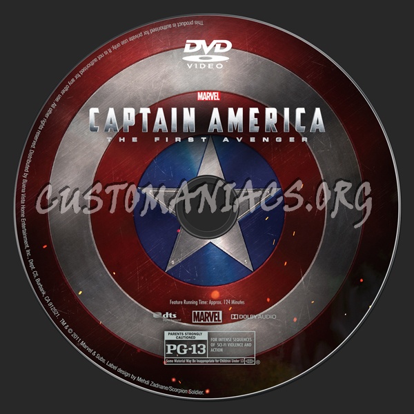 Captain America: The First Avenger dvd label