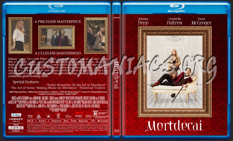 Mortdecai blu-ray cover