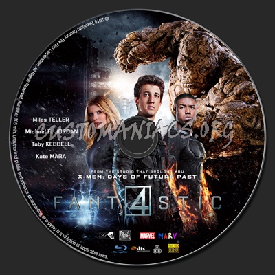 Fantastic Four (2015) blu-ray label