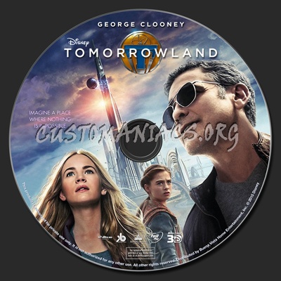 Tomorrowland (2D & 3D) blu-ray label