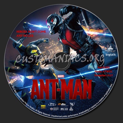 Ant-man blu-ray label