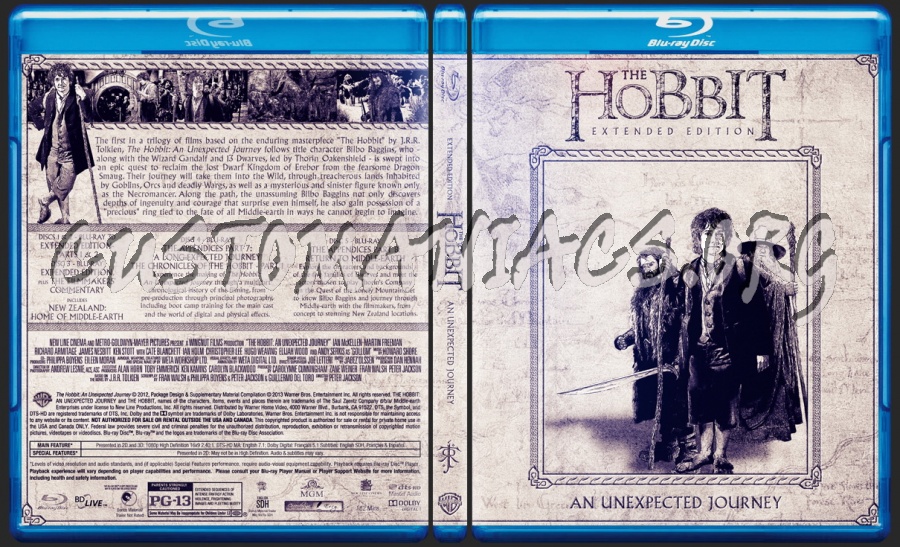 The Hobbit: An Unexpected Journey blu-ray cover