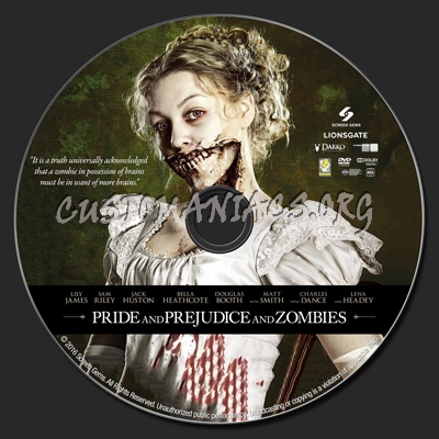 Pride and Prejudice and Zombies dvd label