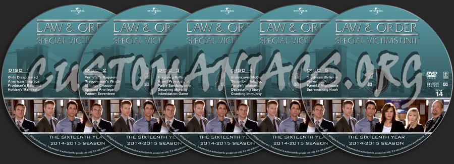 Law & Order: SVU - Season 16 dvd label