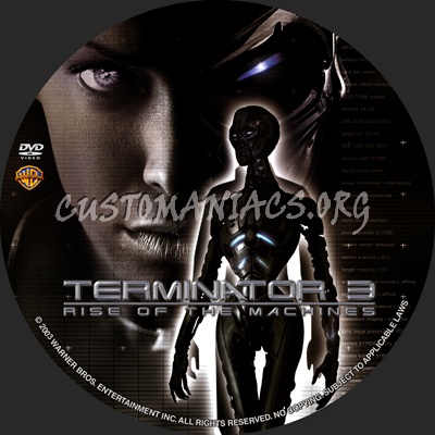 Terminator 3 dvd label