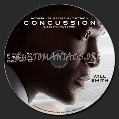 Concussion (2015) dvd label