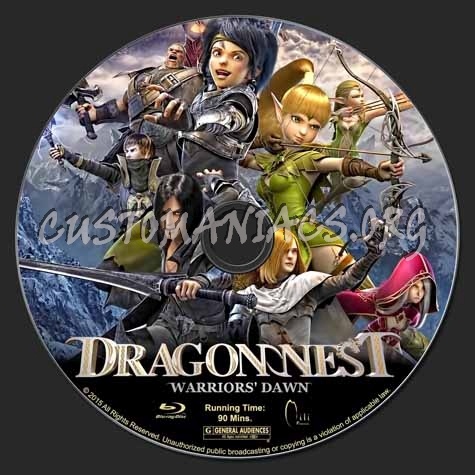 Dragon Nest Warriors Dawn blu-ray label